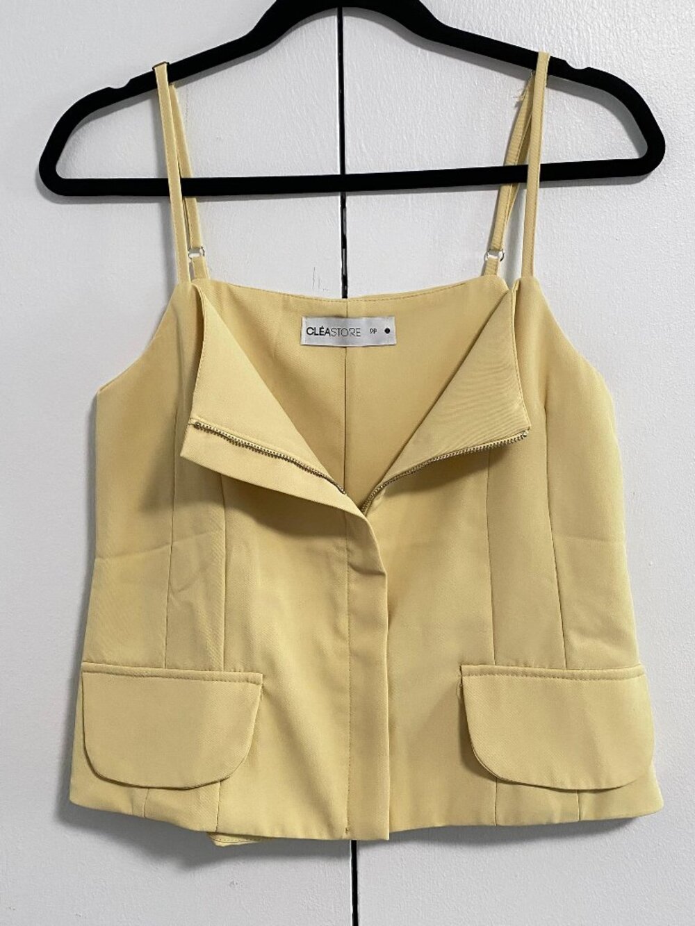 Yellow Zip-Front Top
